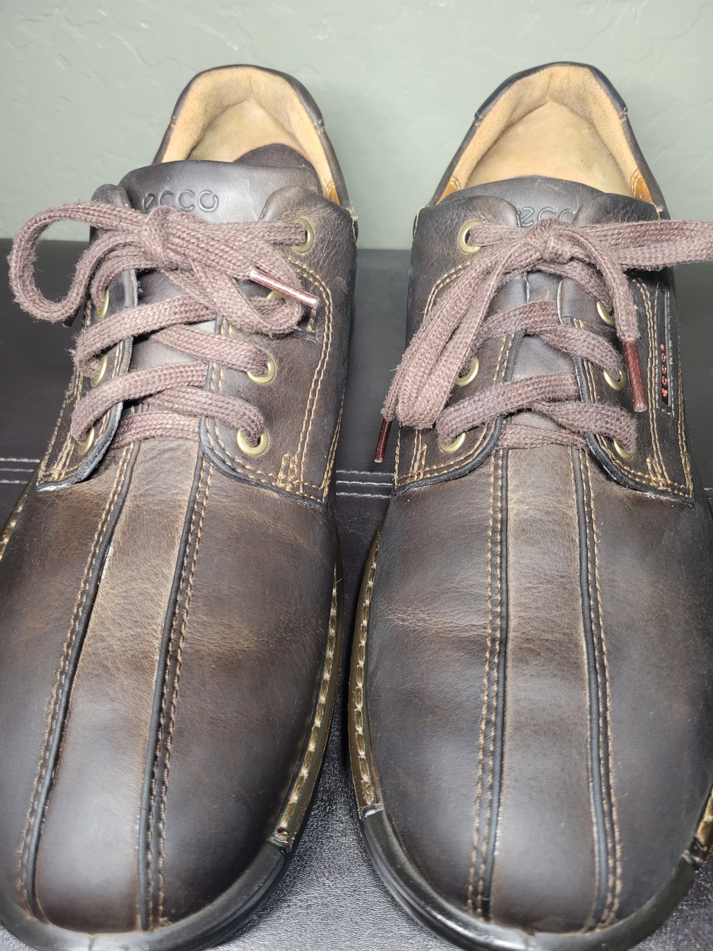 ECCO Men’s Fusion Bicycle Toe Tie Casual Leather Shoes  –Size 46 / US 12-12.5